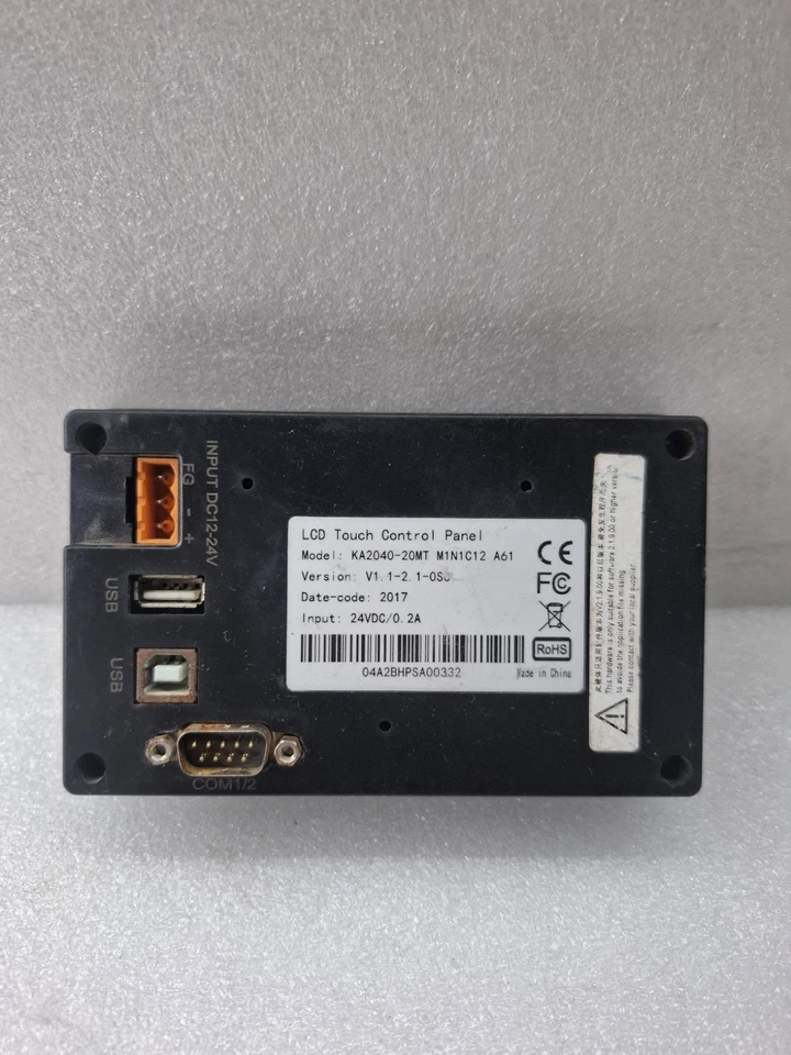 LCD TOUCH CONTROL PANEL KA2040-20MT M1N1C12 A61 24VDC/0.2A.